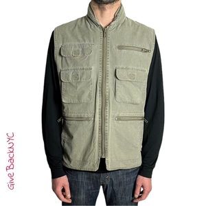 Banana Republic Wilderness Vest Hidden Hood Olive Green Size M